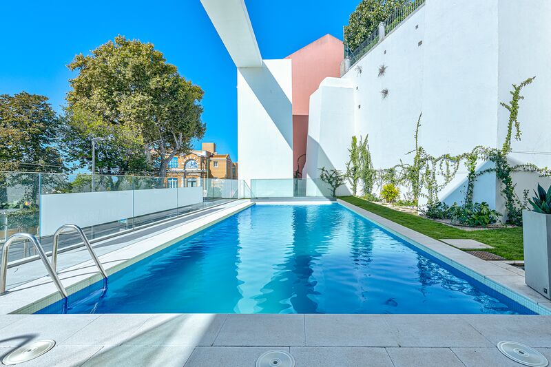 апартаменты новые T1 Algés Oeiras - парковка, бассейн, веранда, подсобное помещение