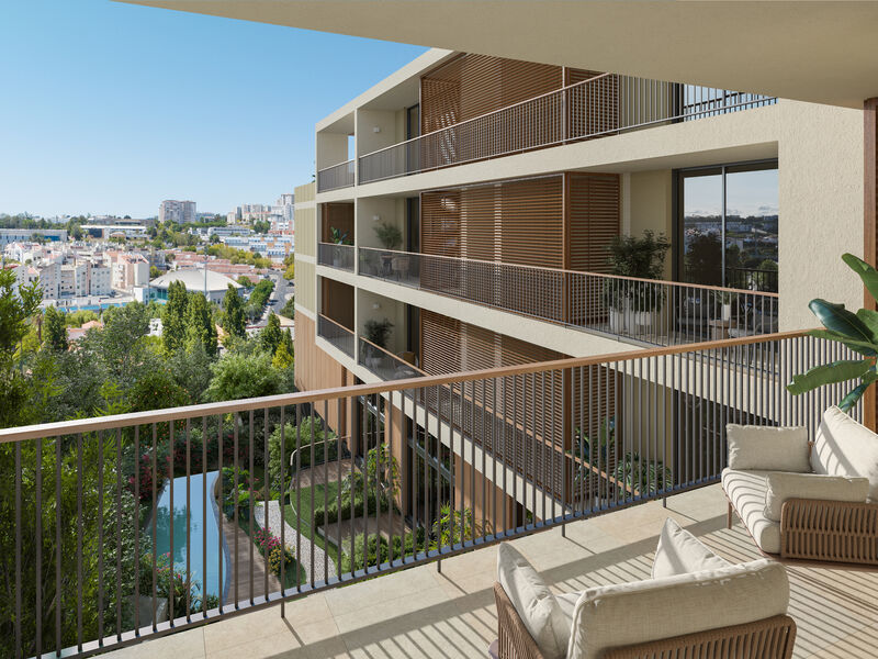 Apartment 3 bedrooms Carnaxide Oeiras - balcony, gardens, balconies, sauna, swimming pool, condominium