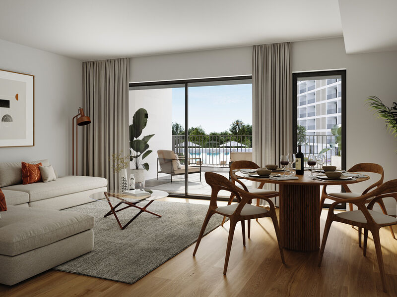 Apartment Modern T1 Loures - air conditioning, swimming pool, condominium, balconies, garage, parking space, balcony