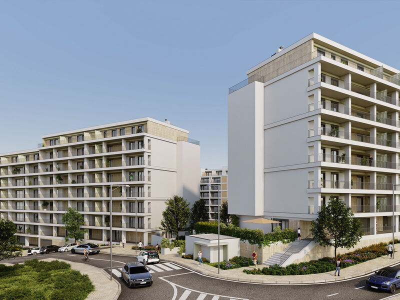 Apartment T1 Modern Loures - air conditioning, balcony, condominium, swimming pool, parking space, balconies, garage