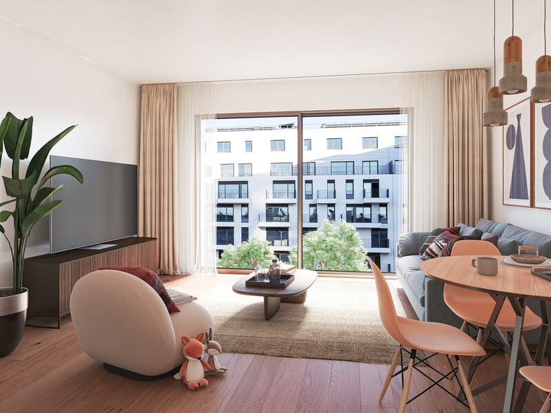 Apartment T2 Duplex in the center Alameda Antas Campanhã Porto - air conditioning, parking space, swimming pool, balconies, garage, playground, terrace, store room, balcony, terraces
