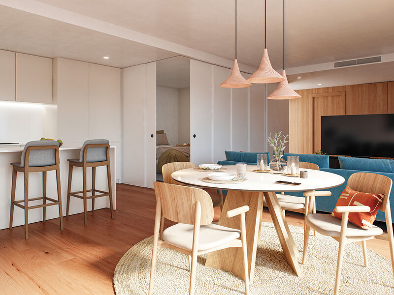 Apartment T0 Duplex in the center Alameda Antas Campanhã Porto - balconies, terrace, store room, air conditioning, parking space, playground, terraces, balcony, garage, swimming pool