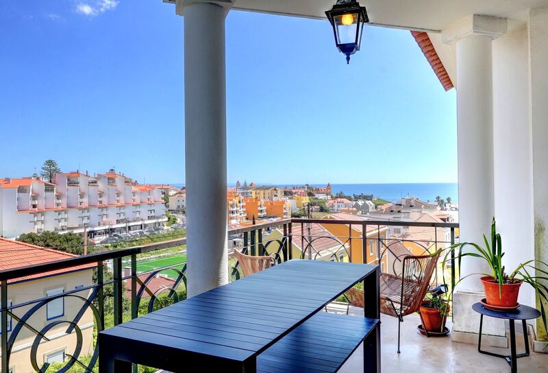 Apartment T3+1 Duplex sea view Estoril Cascais - terrace, air conditioning, fireplace, store room, garage, sea view