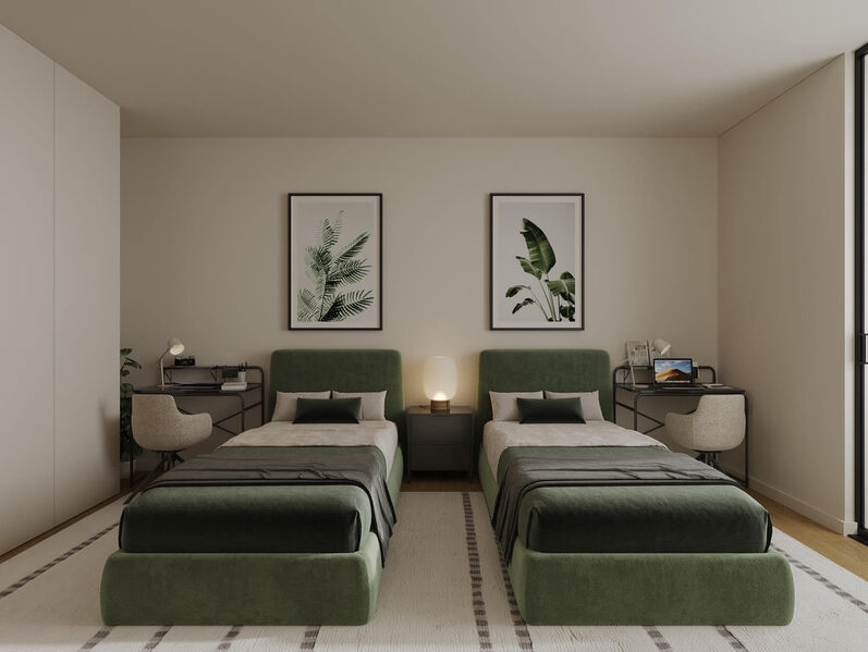 Apartment T2 Modern Asprela Paranhos Porto - balcony, garage, parking space