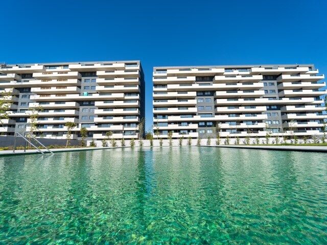Apartamento T3 novo Exponor Matosinhos - muita luz natural, parque infantil, garagem, condomínio privado, ténis, terraço, piscina, condomínio fechado