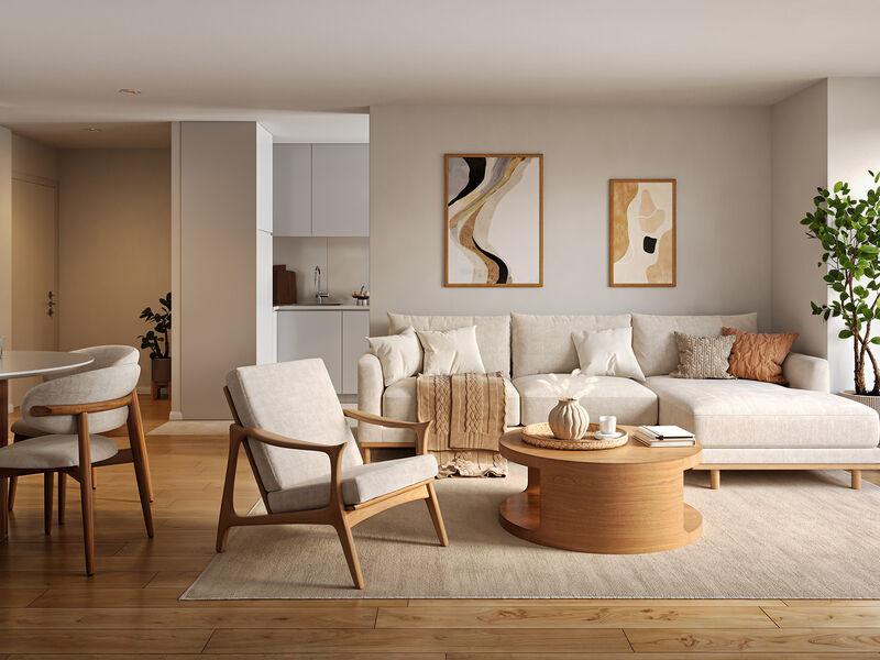 Apartamento T2 Moderno no centro Rasa Mafamude Vila Nova de Gaia - isolamento térmico, varandas, equipado, ar condicionado, painéis solares, garagem