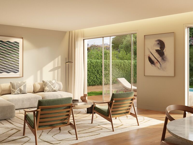 квартира новые T3 Aldoar Porto - балконы, терраса, сады, закрытый жилой комплекс, гараж, бассейн