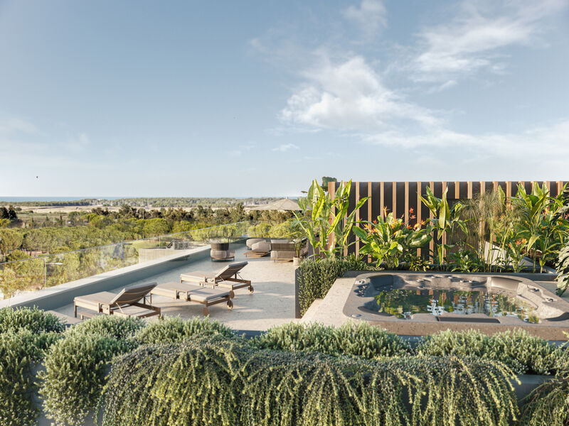 Apartamento T2 em construção Vilamoura Quarteira Loulé - depósito, terraço, jardim