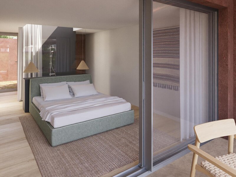 Apartamento T2 Moderno Santiago do Cacém - cozinha equipada, piscina, terraço, banho turco, sauna, ar condicionado, ténis