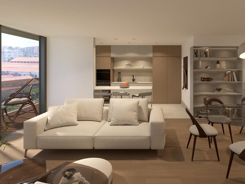 Apartamento T1+1 de luxo Centro Gaia Mafamude Vila Nova de Gaia - jardins, tênis, condomínio fechado, piscina, terraços, parque infantil, varandas, áreas verdes