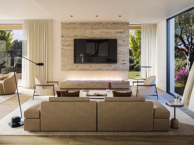 House new 4 bedrooms Estoril Cascais - garden, terrace, garage, swimming pool, gated community, balcony
