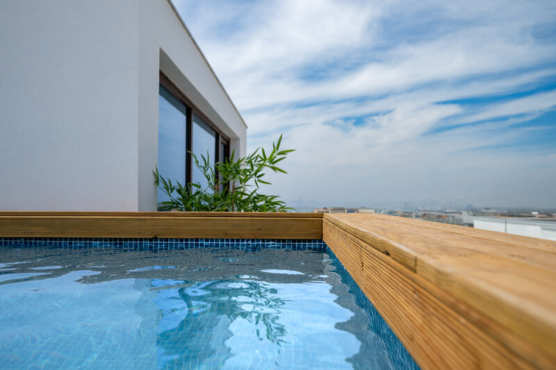 Apartamento T2+1 novo no centro Porto Covo Sines - piscina, terraço, vista mar, ar condicionado, equipado