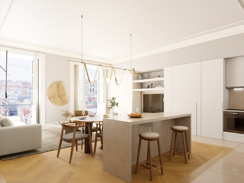 Appartement in het centrum T2+1 Baixa Madalena Lisboa - balkon, zolder