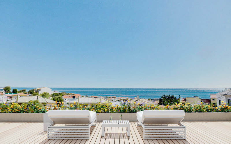 House Modern 4 bedrooms Alvide Alcabideche Cascais - solar panels, terraces, private condominium, swimming pool, green areas, garage, gardens