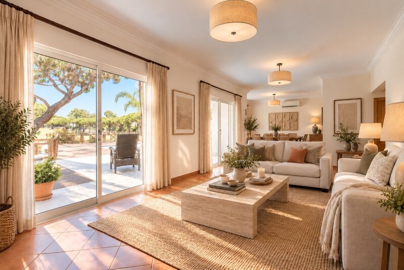 House Semidetached excellent condition 5 bedrooms Vilamoura Quarteira Loulé - terraces, fireplace, garage, double glazing, air conditioning, swimming pool