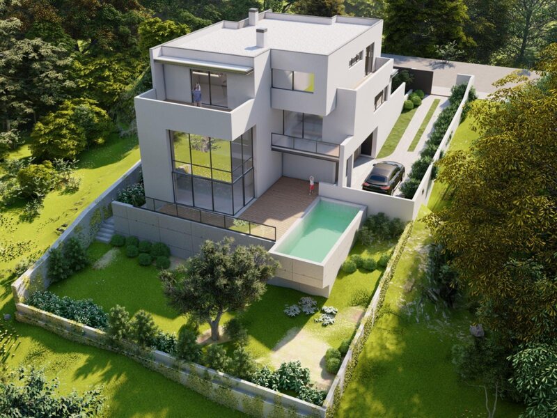 Moradia Moderna em construção V5 Alcabideche Cascais - terraços, jardim, piscina