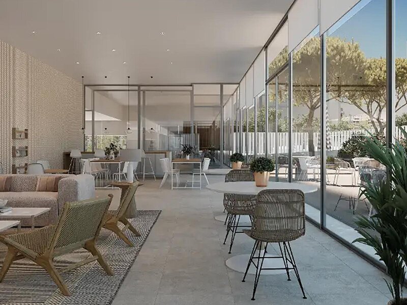 Apartamento T1+1 Moderno Praia da Rocha Portimão - piscina, condomínio fechado, equipado, jardins, arrecadação, videovigilância, terraços