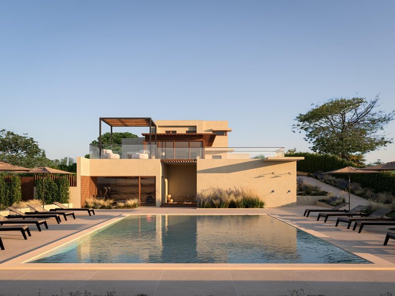 House 4 bedrooms Modern near the beach Galé Albufeira - balcony, store room, terraces, gardens, swimming pool, garage