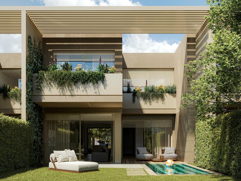 House 3 bedrooms Isolated townhouse Aldeia de Juzo Cascais - air conditioning, solar panels, alarm, gated community, swimming pool, gardens