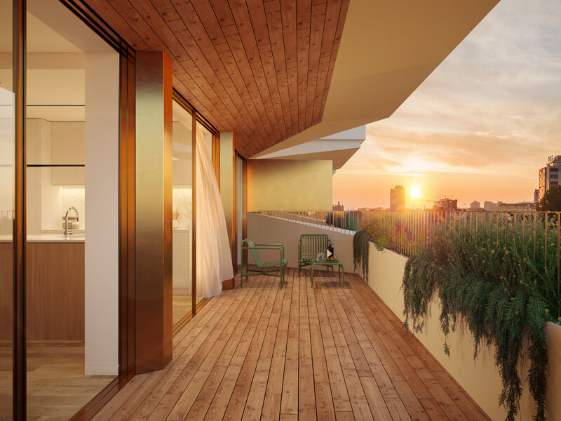 Apartamento T2 com 2 varandas e box na Avenida da Boavista