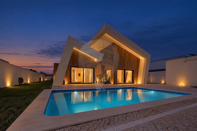 Haus V4 Setúbal - garage, swimmingpool, garten, klimaanlage, terrasse, abstellraum