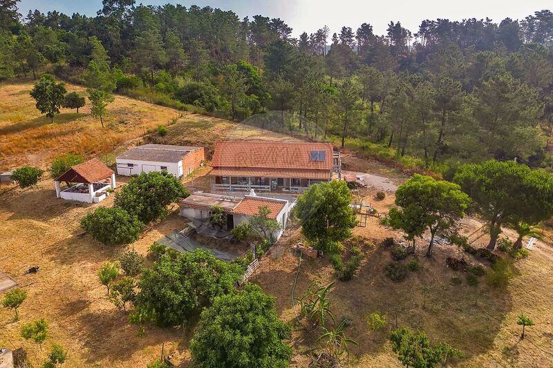 Farm with house V3 Azambuja - automatic irrigation system, water hole, water, haystack, terrace, equipped, heat insulation, double glazing, orange trees, tiled stove, solar panels, swimming pool, well, solar panels, cork oaks, olive trees, tank, peach trees