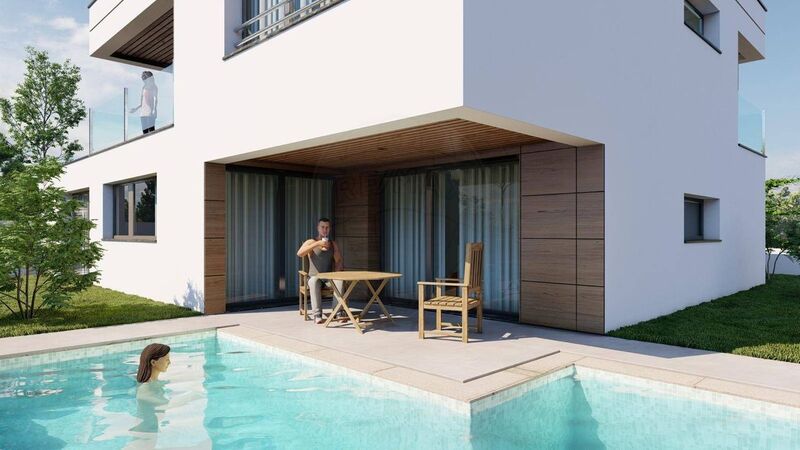 House V4 Isolated São Lourenço Setúbal - solar panel, balcony, backyard, barbecue, underfloor heating, fireplace, garden, garage, swimming pool