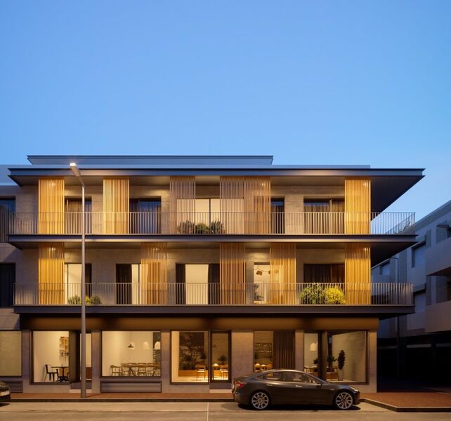 Apartamento T2 de luxo no centro Espinho - cozinha equipada, varanda, ar condicionado, terraço, lugar de garagem