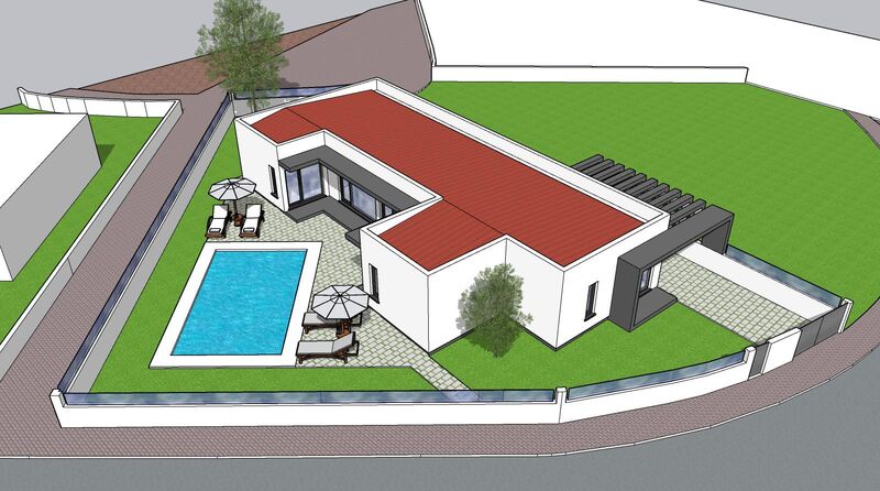 Moradia Moderna em construção V3 Turquel Alcobaça - piscina, jardim