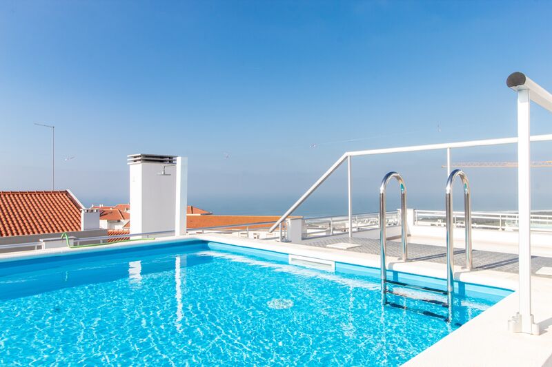 Apartment T2 Modern Sítio Nazaré - air conditioning, 2nd floor, barbecue, swimming pool, balcony