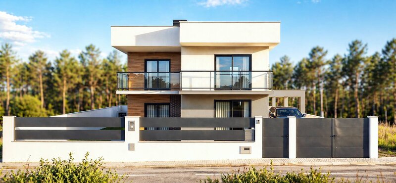 Casa V4 Fernão Ferro Seixal - panel solar, doble acristalamiento, balcón, aislamiento térmico, piscina, jardín