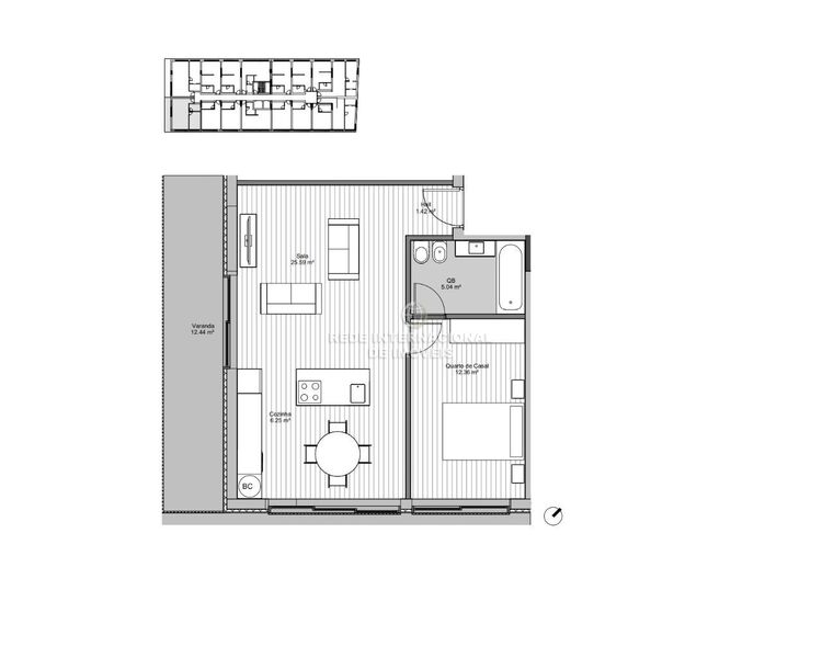 Apartment T1 Matosinhos - air conditioning, swimming pool, balcony