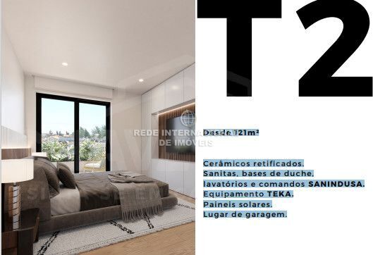 Apartment 2 bedrooms Modern São Bernardo Aveiro - solar panels, balcony, parking space, 2nd floor, garage, balconies