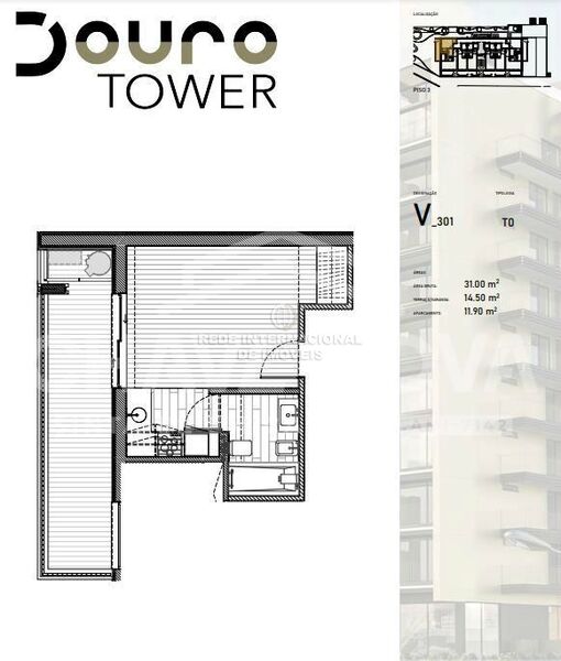 Apartamento novo T0 Vila Nova de Gaia - jardim, lugar de garagem, terraço, piscina, varanda