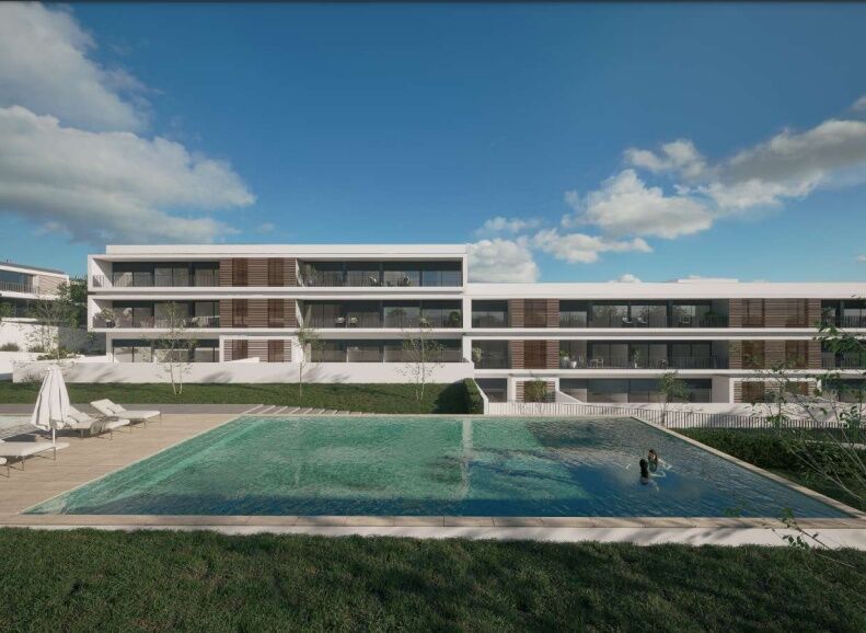 апартаменты T3 элитная в процессе строительства Gondomar - бассейн, закрытый кондоминиум, система кондиционирования, террасы, гараж, сады, веранды, веранда, терраса