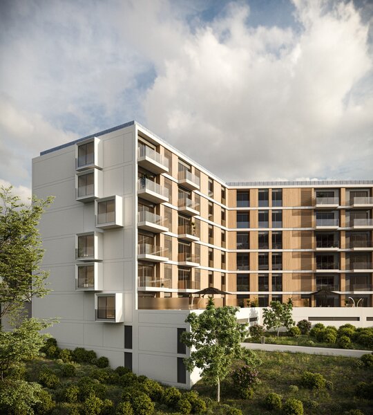 квартира T2 Oliveira do Douro Vila Nova de Gaia - террасы, оборудованная, пожарные извещатели, сады, на втором этаже, кондиционер, гараж, балконы