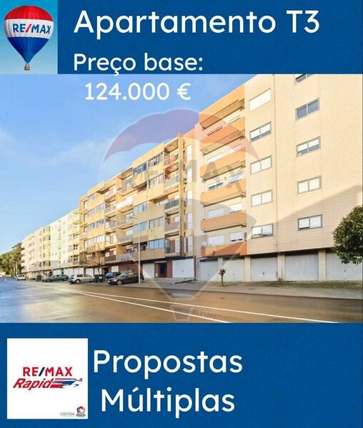 Apartamento T3 à venda São João de Ver Santa Maria da Feira - varanda, garagem, r/c, terraço, lareira