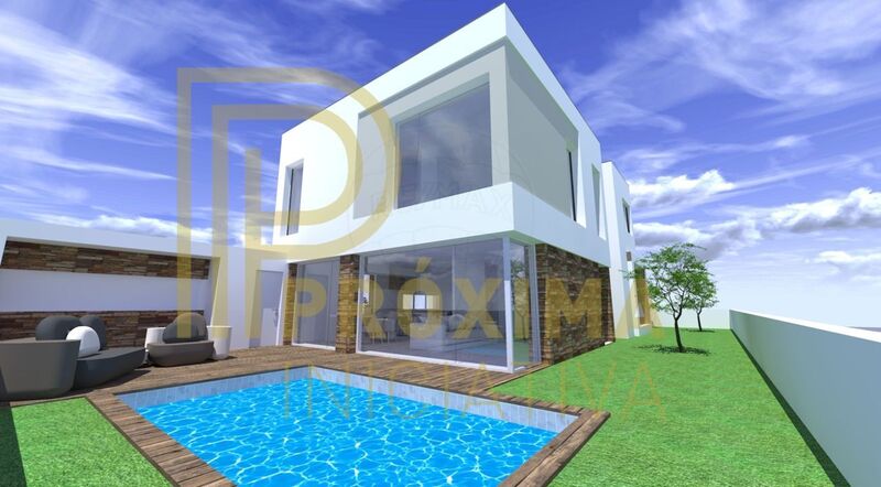 жилой дом современная V4 Almada - веранды, двойные стекла, бассейн, гараж, солнечные панели, веранда