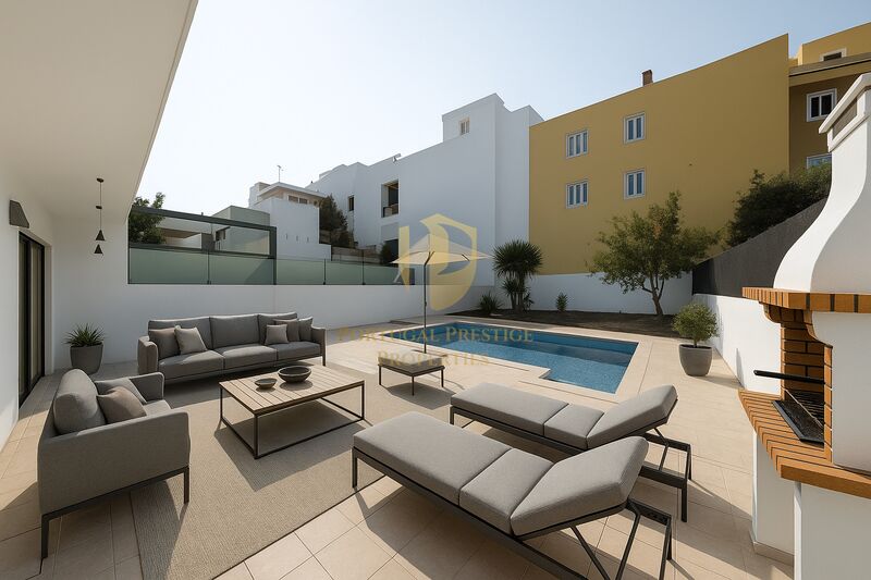House 4 bedrooms Modern Olhão - terrace, backyard, barbecue, fireplace, air conditioning, balcony, swimming pool, solar panel, balconies