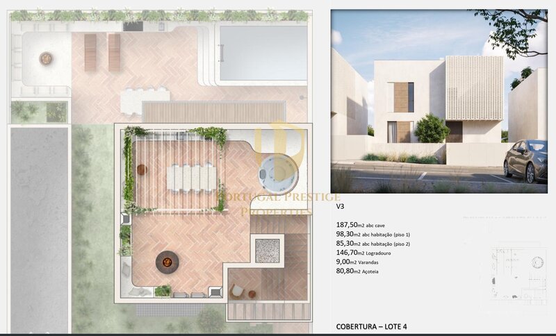 House Modern 3 bedrooms Moncarapacho Olhão - terraces, swimming pool, balconies, equipped