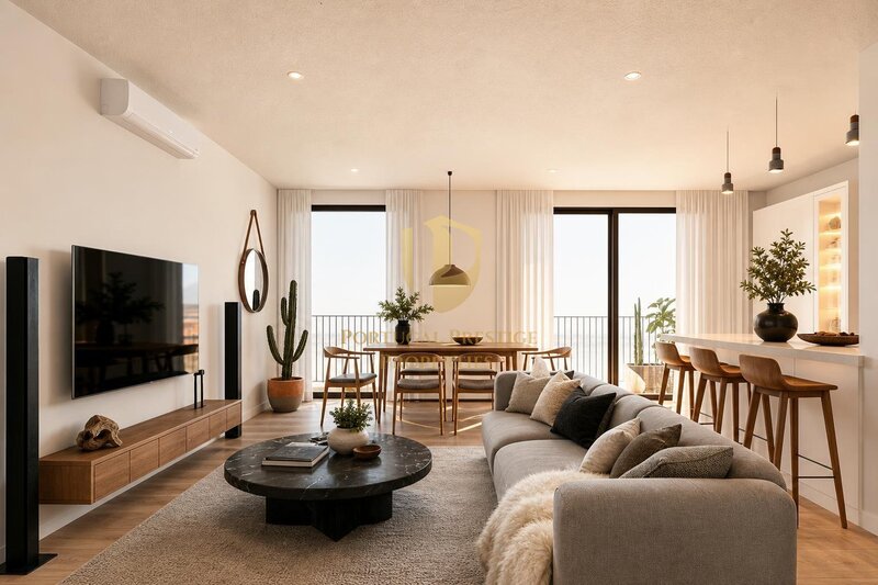Apartamento nuevo T2 Montenegro Faro - piscina, comunidad de propietarios, garaje, aire acondicionado, balcón, paneles solares, barbacoa, chimenea, plaza de garaje, jardines