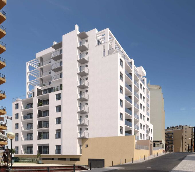 Apartment T2 Luxury Praia da Rocha Portimão - balcony, floating floor, gated community, store room, air conditioning, turkish bath, balconies, swimming pool, solar panel, underfloor heating, equipped