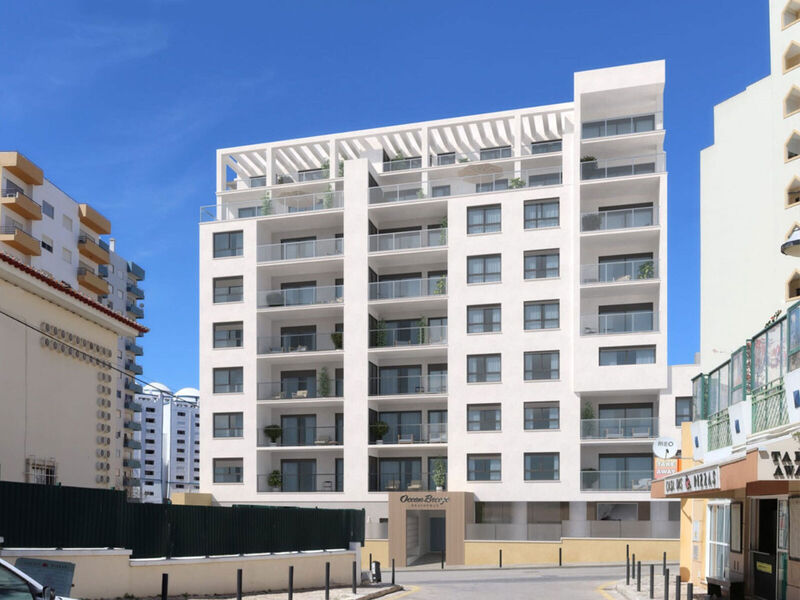 Apartamento T2 Moderno com vista mar Praia da Rocha Portimão - vista mar, piscina, chão radiante, ar condicionado, varandas, banho turco, arrecadação, painel solar, chão flutuante, condomínio fechado