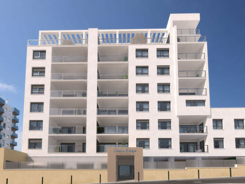 Apartment T2 Modern sea view Praia da Rocha Portimão - store room, balconies, balcony, sea view, turkish bath, solar panel, air conditioning, floating floor, swimming pool, underfloor heating, gated community
