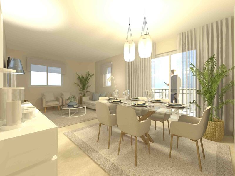 Apartamento T1 novo no centro Santo Amaro São Gonçalo de Lagos - ar condicionado, arrecadação, vidros duplos, varanda