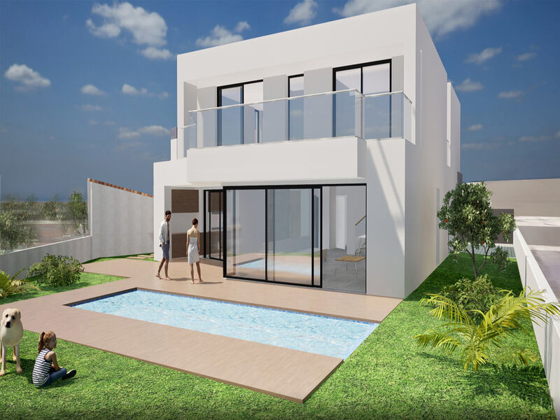 House Modern under construction 4 bedrooms Bemposta Portimão - garden, balconies, swimming pool, garage, balcony