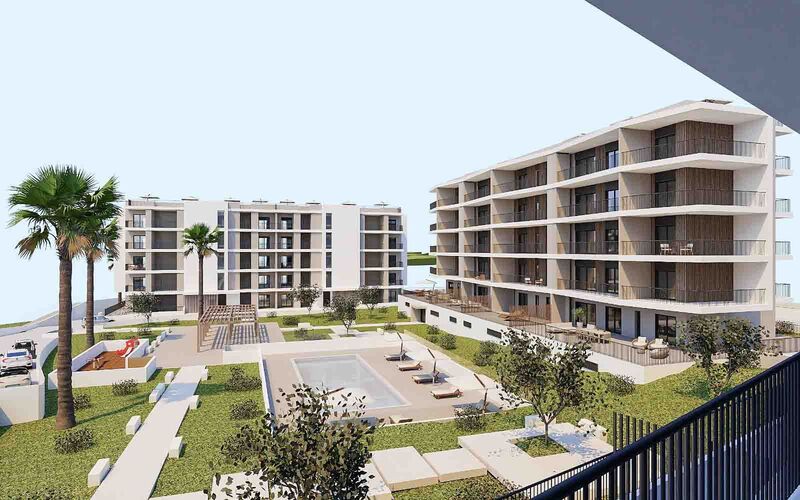 Apartment T2 Avenida São Lourenço da Barrosa Portimão - air conditioning, floating floor, balconies, radiant floor, playground, swimming pool, gardens, central heating, garage, barbecue, balcony, thermal insulation, gated community