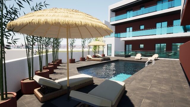 Apartamento T3 Pêra Silves para vender - ar condicionado, painéis solares, piscina, garagem, jardim, equipado