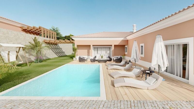 Moradia V3 de luxo em construção Alcantarilha e Pêra Silves - terraço, garagem, ar condicionado, painéis solares, vidros duplos, piscina