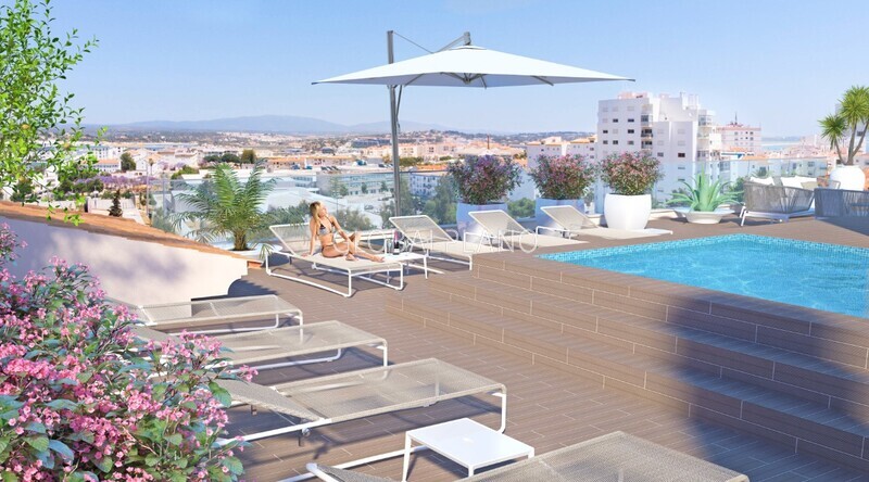 Apartment T2 Lagos Santa Maria - solar panel, swimming pool, balconies, equipped, terrace, balcony, air conditioning
